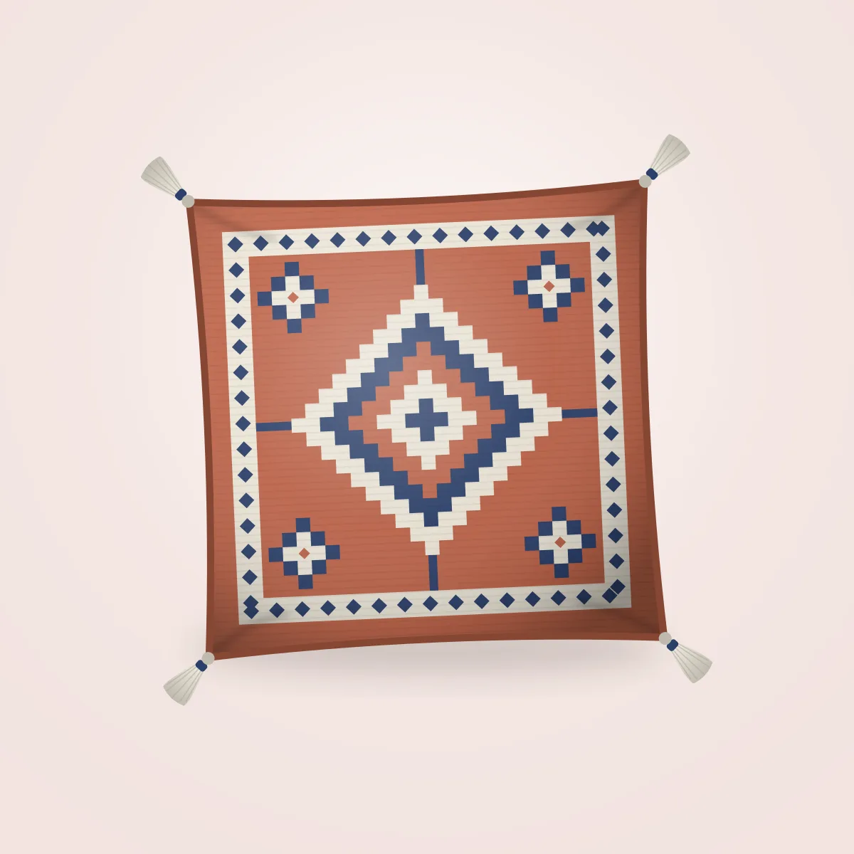 Housse de coussin tissée Zarbia Margoum 45 × 45