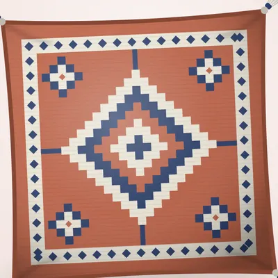 Housse de coussin tissée Zarbia Margoum 45 × 45 — détail