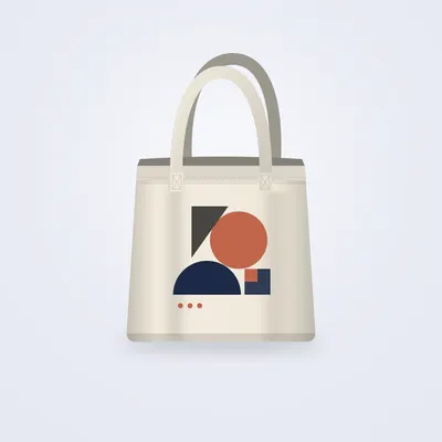 Tote bag en toile Zarbia Kesra — Écru / Indigo